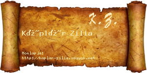 Káplár Zilia névjegykártya